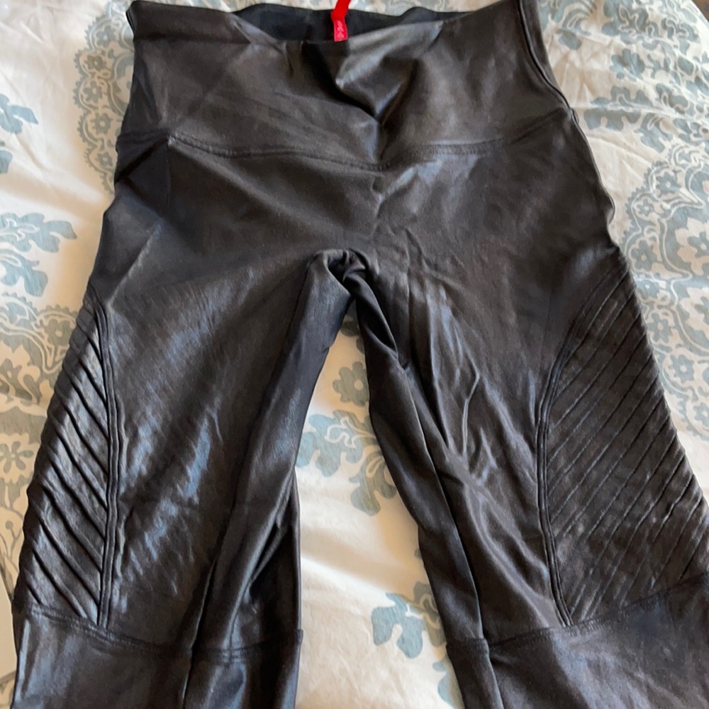 SPANX Faux Leather Moto Leggings